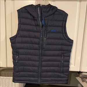 Stio Dark Blue Hooded Puffer Vest